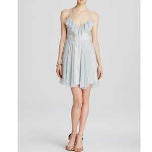 Guess "Julia Printed" Striped Chiffon Wrap Dress